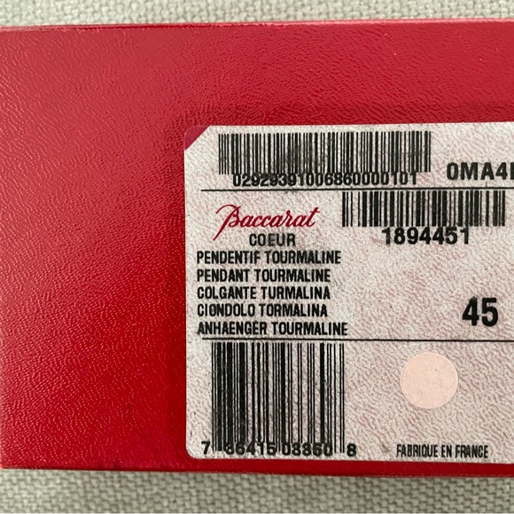 Baccarat crystal clear Heart Pendant Necklace Glass with box - Picture 6 of 8